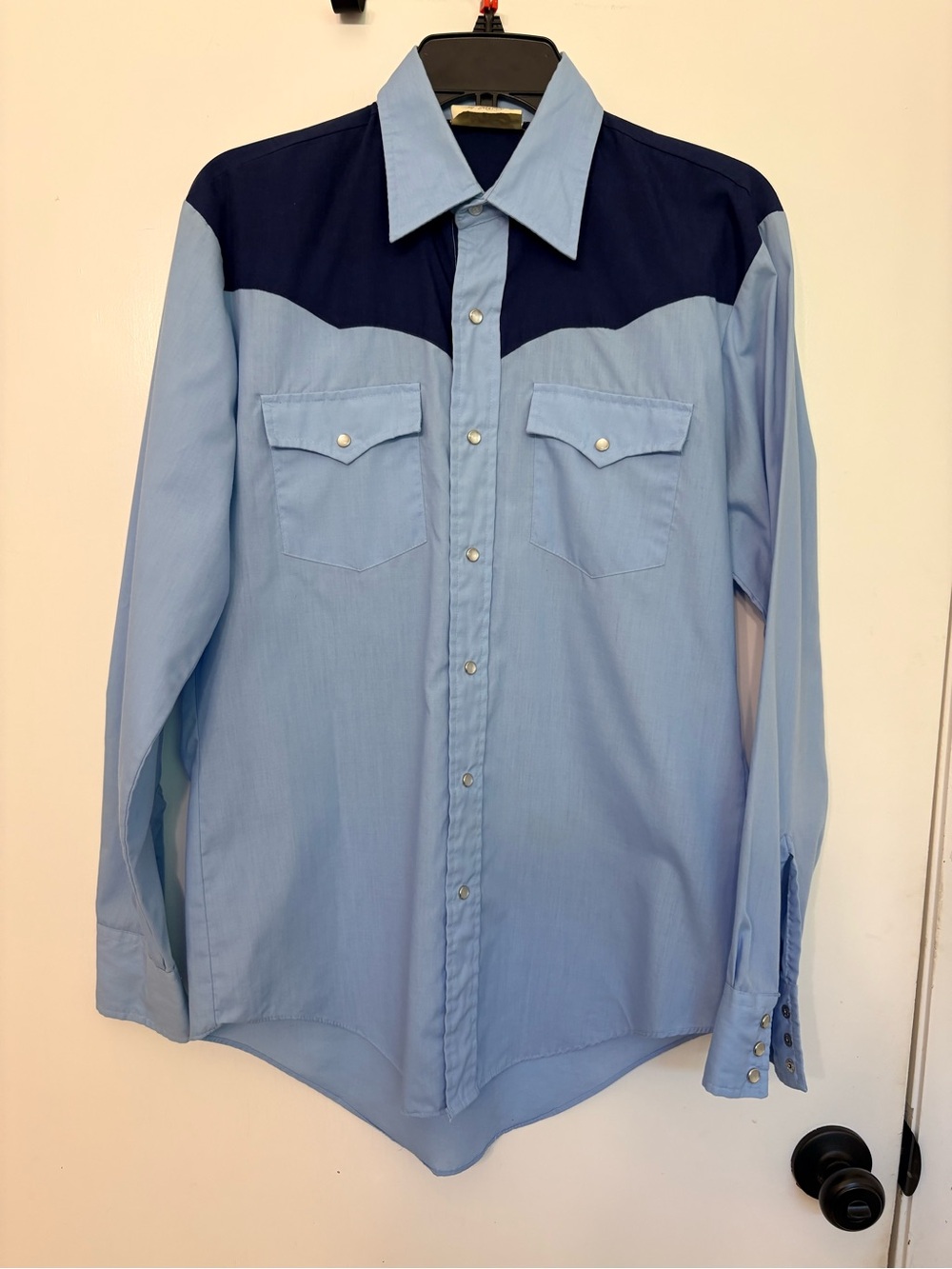 PJ Western Wear Mens Medium Pearl Snap Button Up Shirt Rodeo Cowboy 70s80s VTG